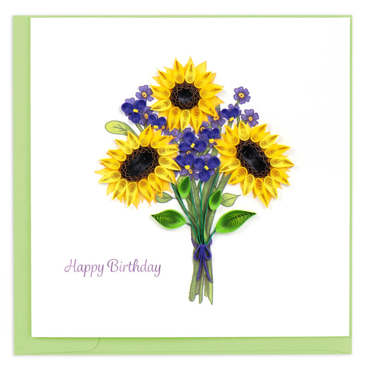 Birthday Sunflower Bouquet Greeting Card