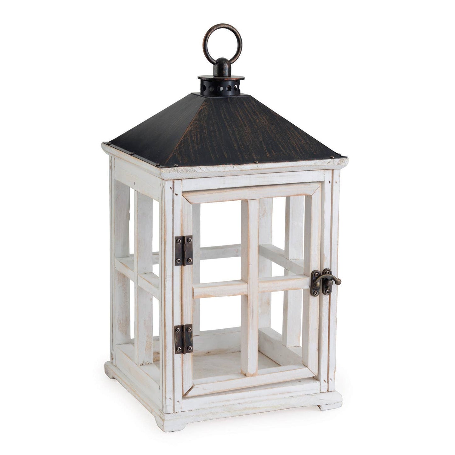 Weathered White Wooden Lantern