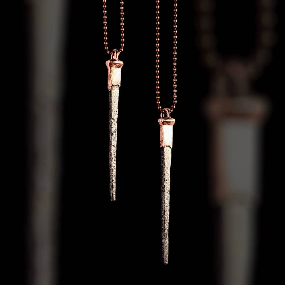 Coffin Nail Necklace - Antique Copper