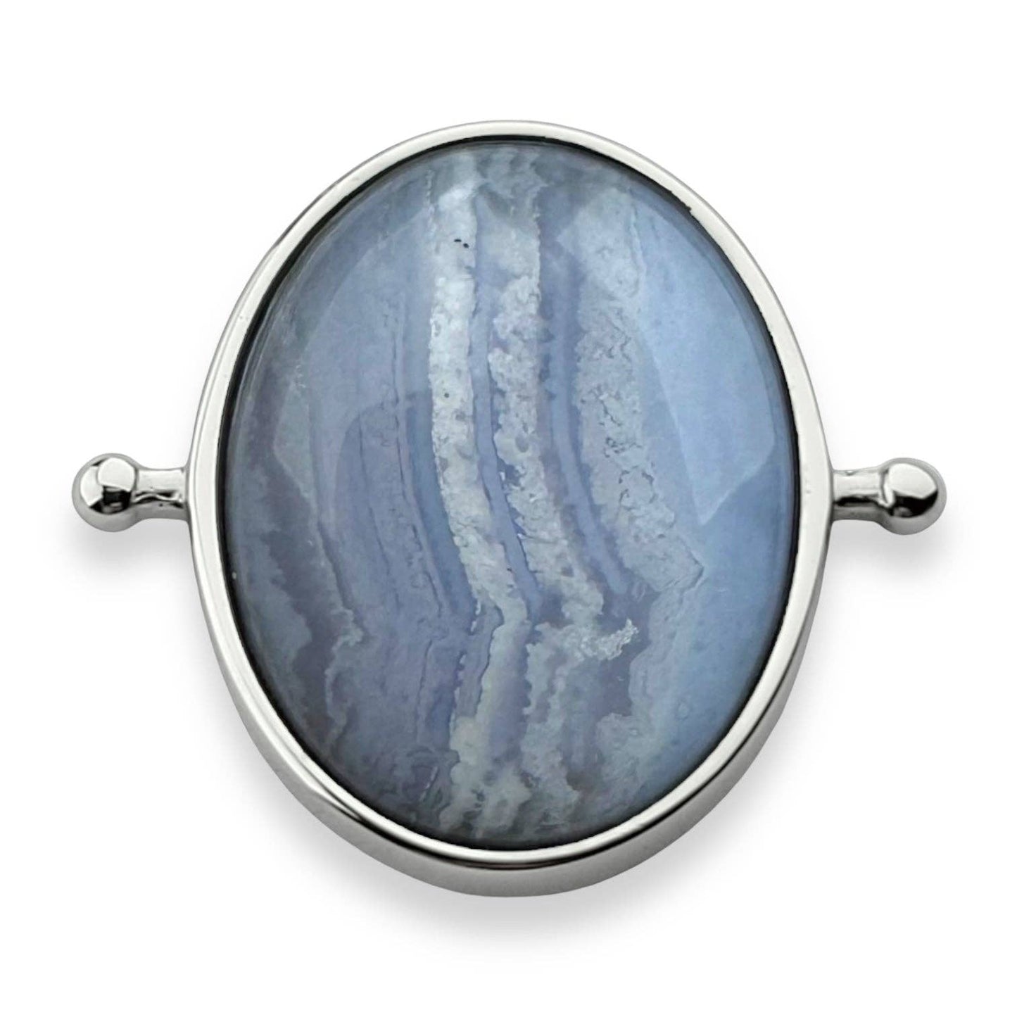 Blue Lace Agate Oval Crystal Element: Silver