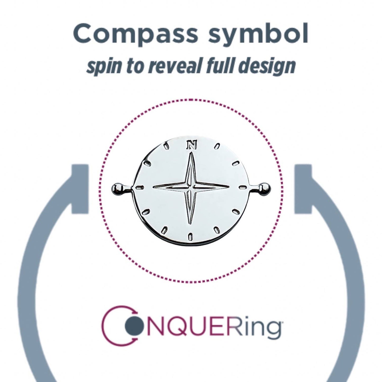 Silver Compass Symbol Element