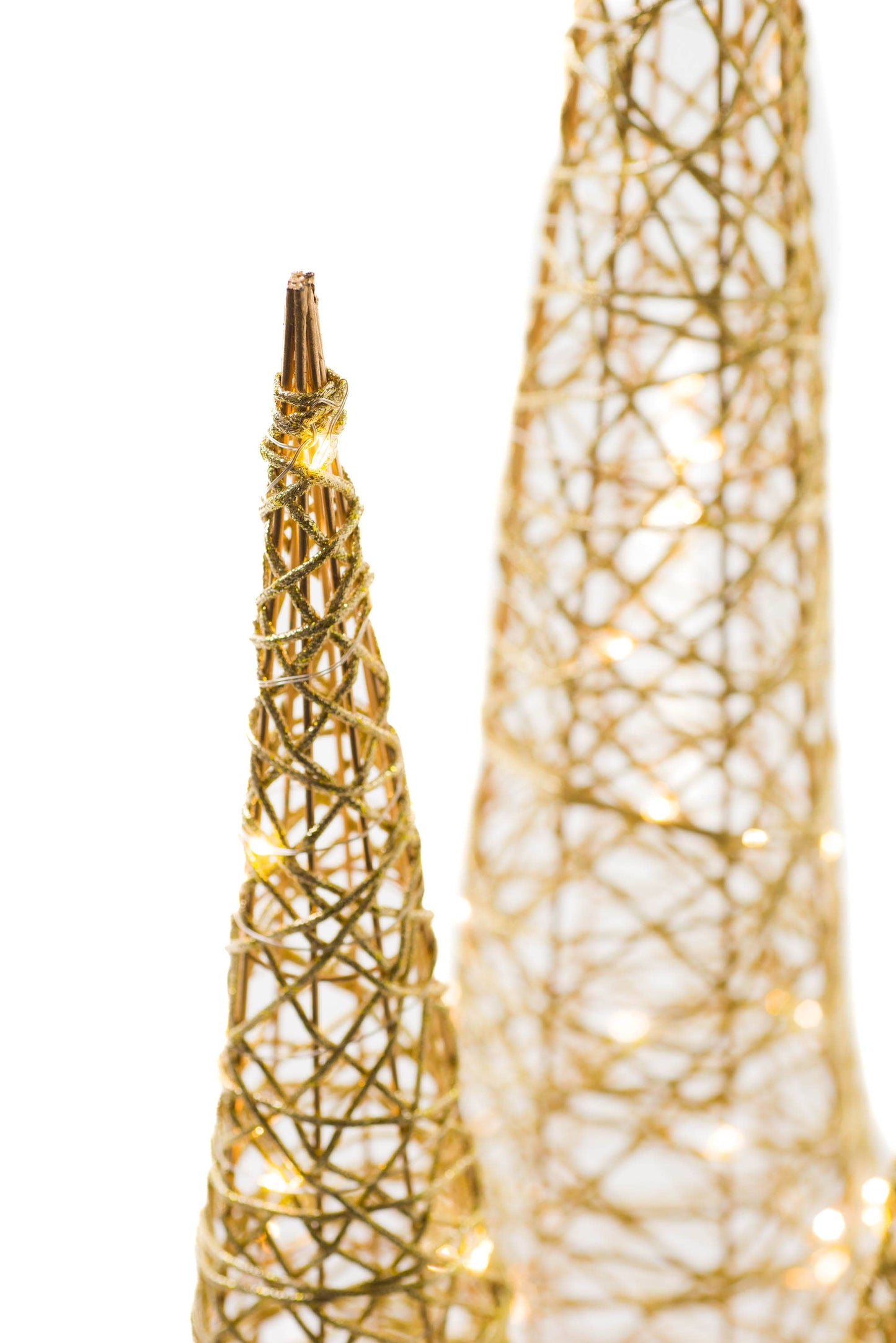 Gold Wire LED Tree Set