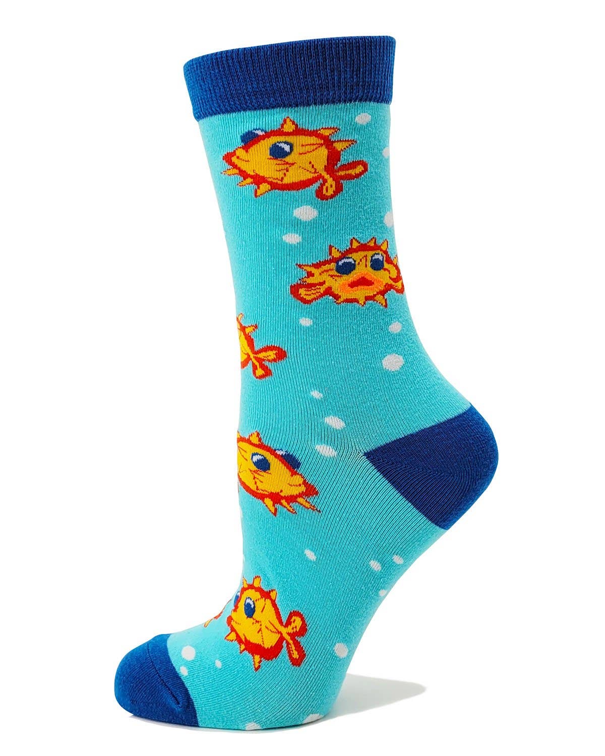 Stress Blows Ladies' Novelty Crew Socks Featuring a Cute Fis