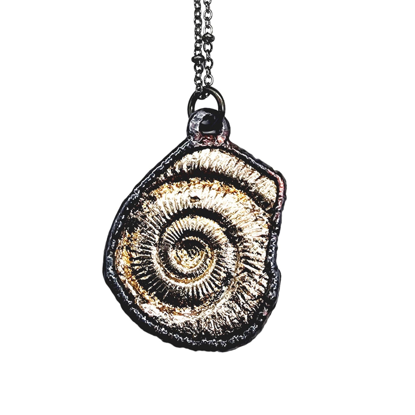 Ammonite Pressed Bismuth Necklace