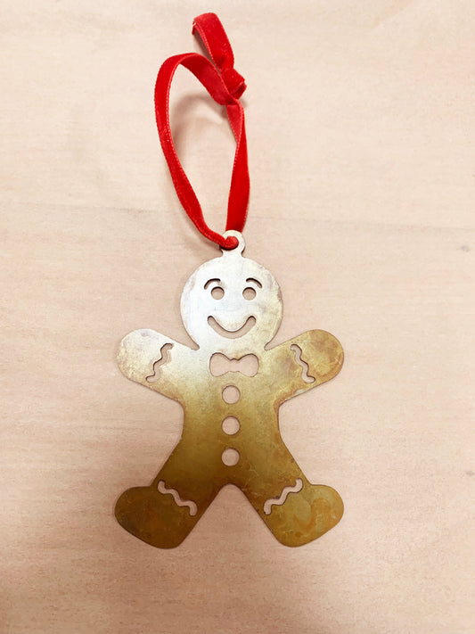 Steel Gingerbread Man Ornament