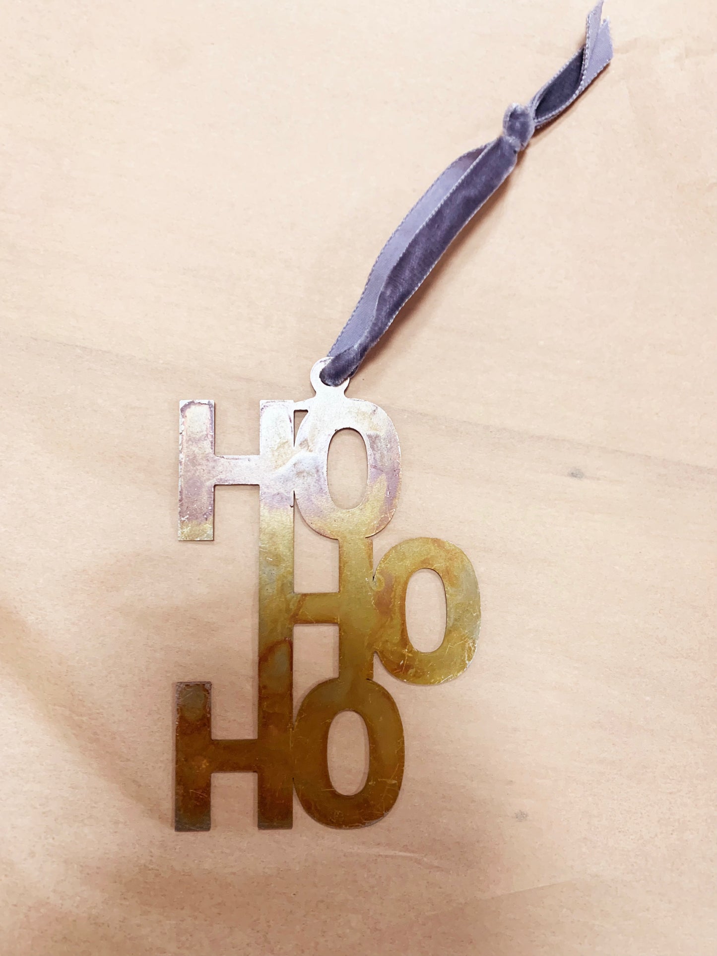 Steel Ho Ho Ho Ornament