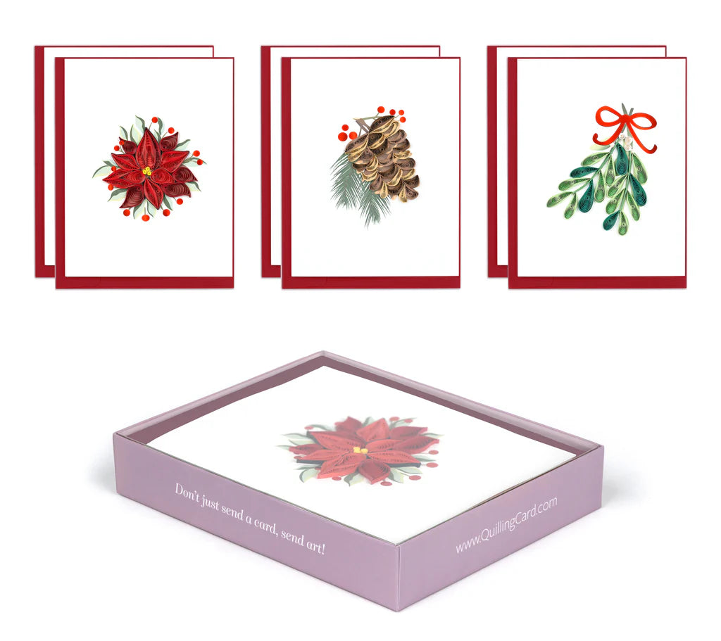 Quilled Winter Botanicals Note Card Box Set