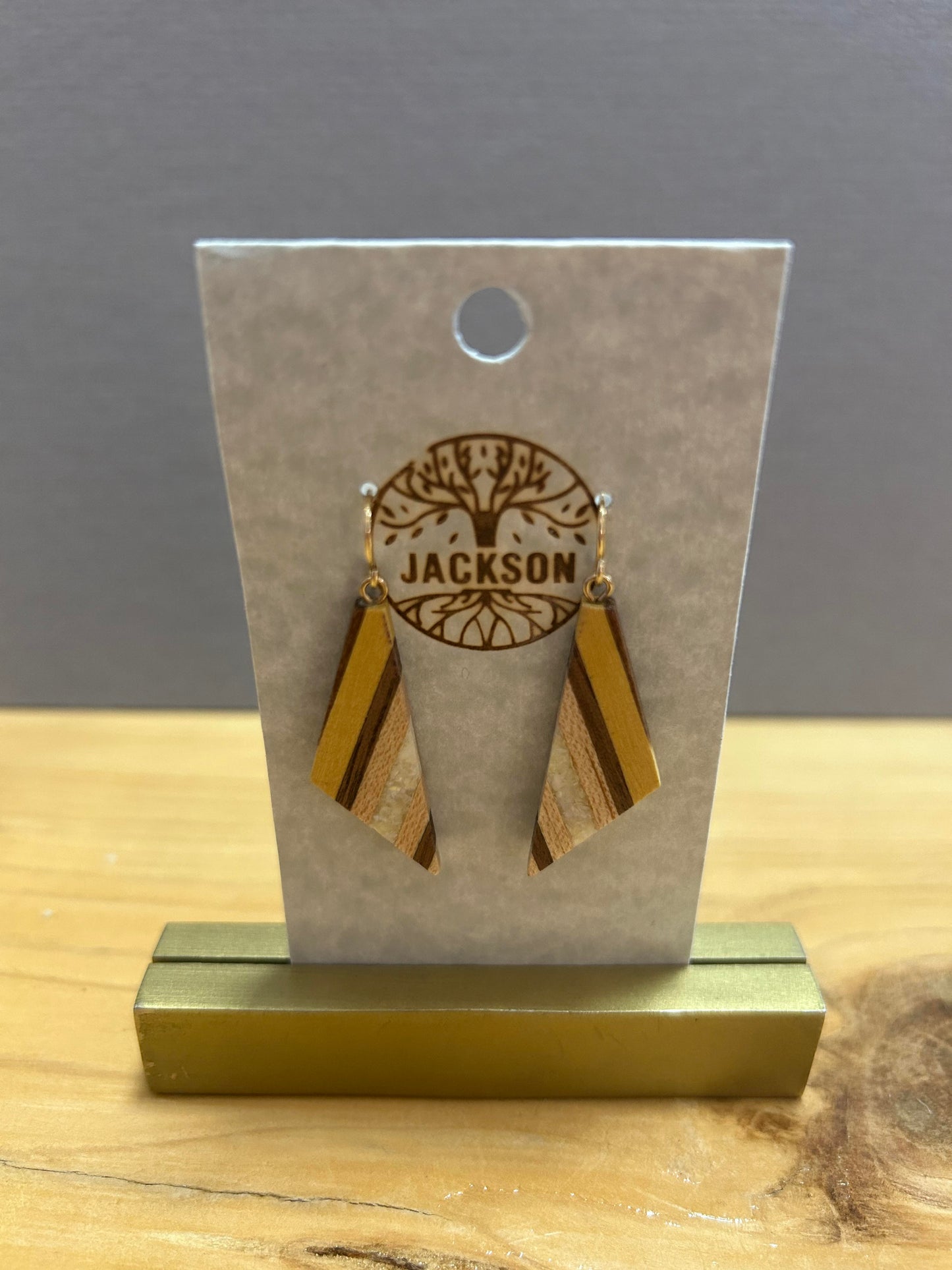 Wood Earrings - Triangle Layers