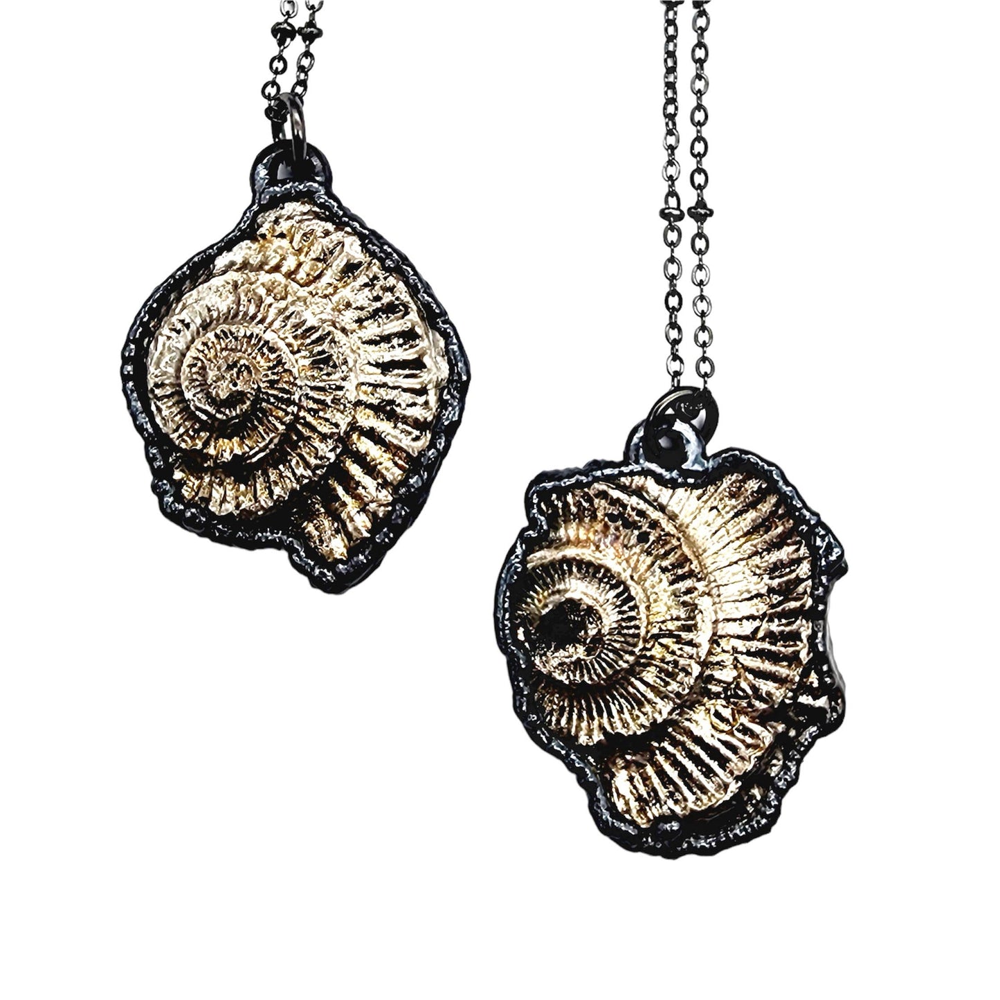 Ammonite Pressed Bismuth Necklace