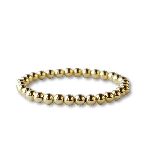 Gold Stretch Bracelet: 6mm Smooth