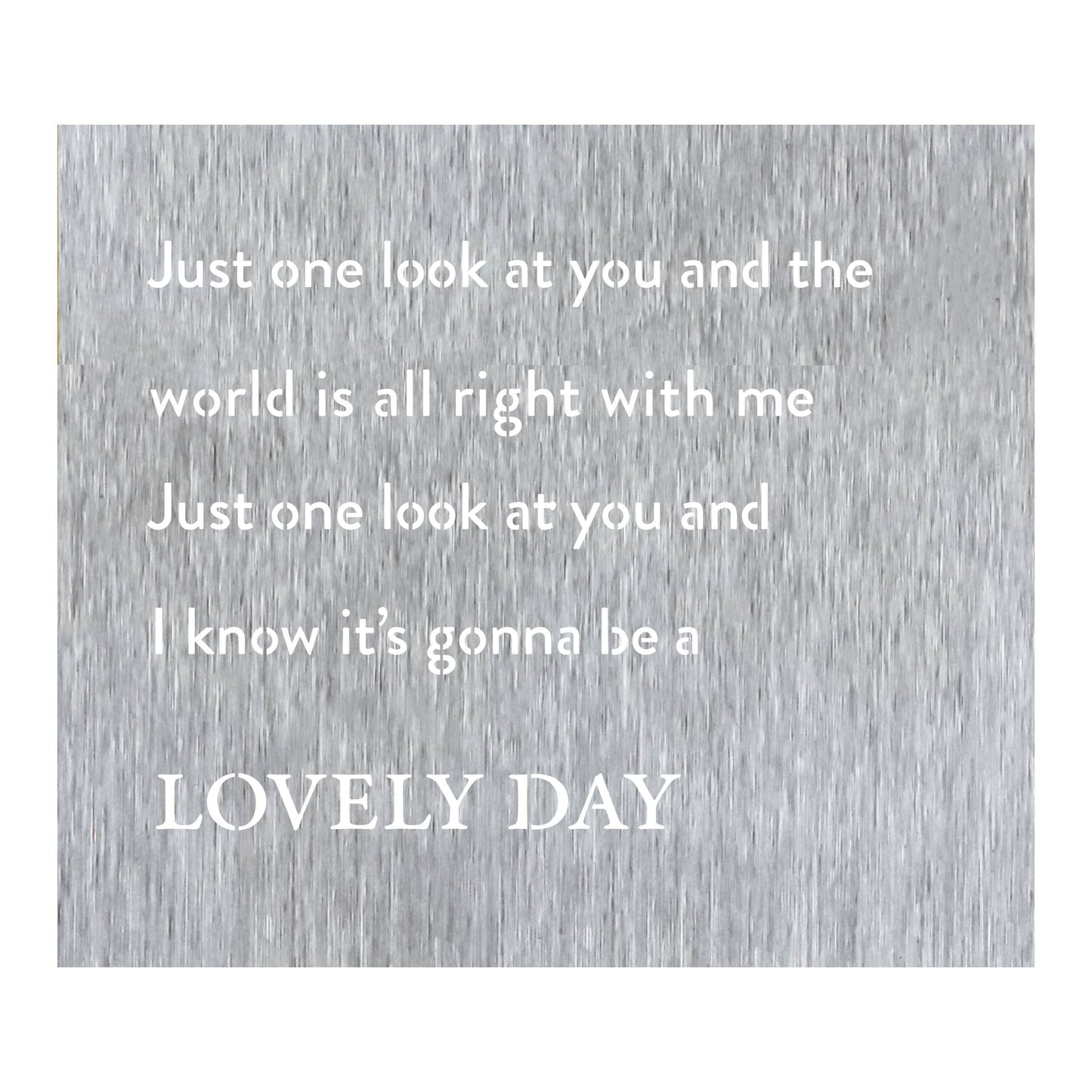 Just One Look At You (Lovely Day) - Lyric Wall Art