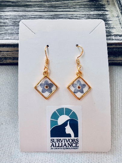 Forget-Me-Not Resin Earrings