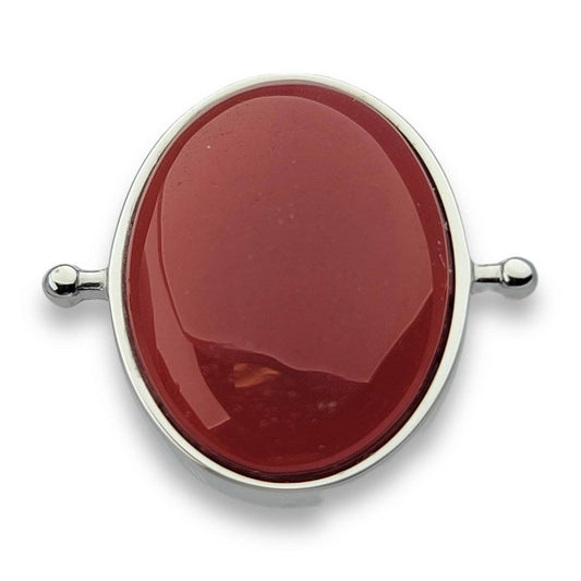 Carnelian Oval Crystal Element: Silver