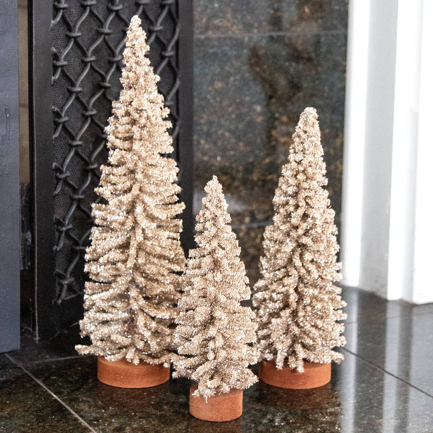 Champagne Gleam Bristle Tree - 13"