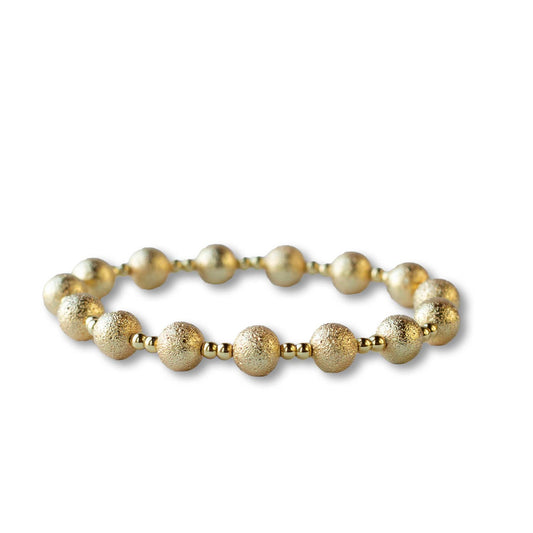 Gold Stretch Bracelet: Duo Textured