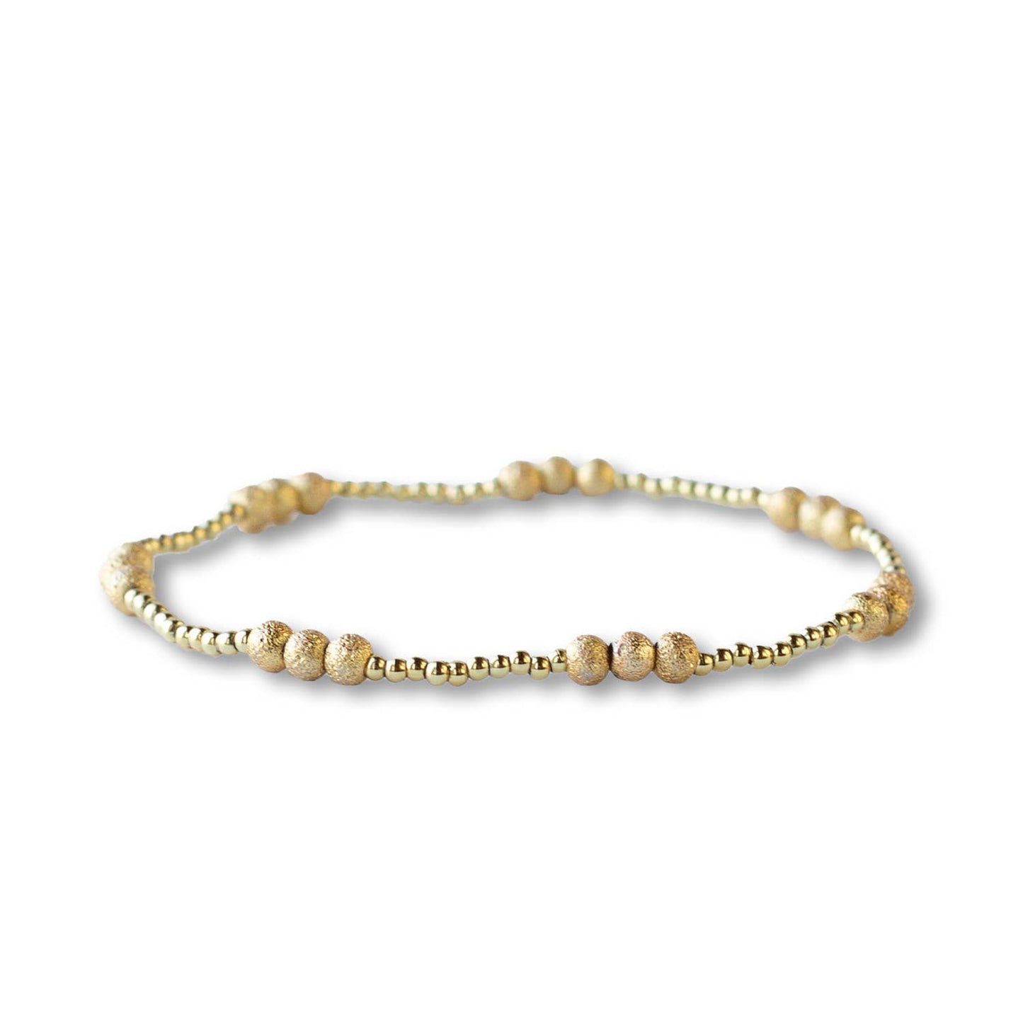 Gold Stretch Bracelet: Trio Textured