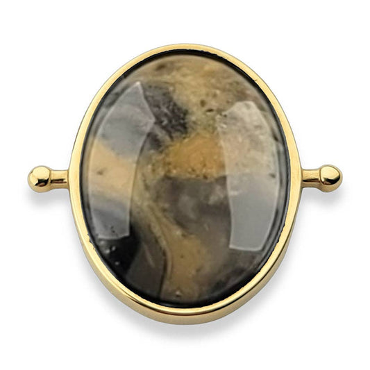 Crazy Jasper Oval Crystal Element: Gold