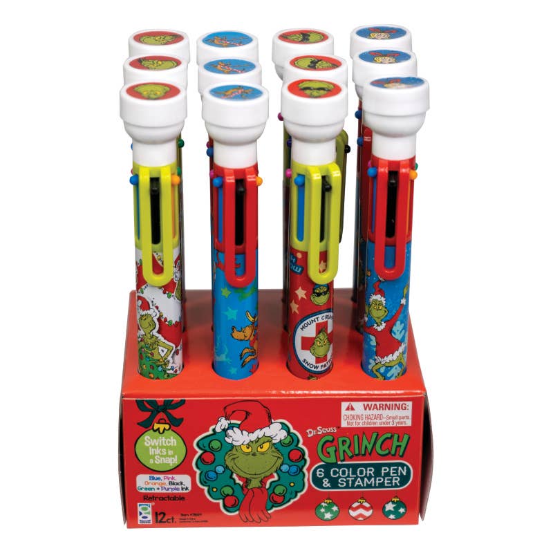 Grinch 6 Color Pen With Stamper