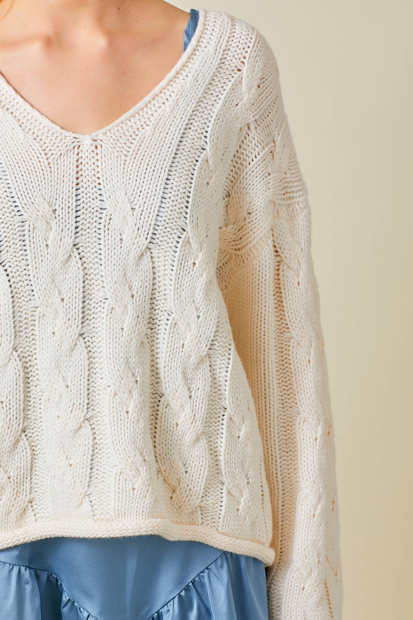 Cream Cable Knit Sweater