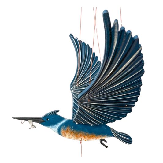 Belted Kingfisher Flying Bird Mobile