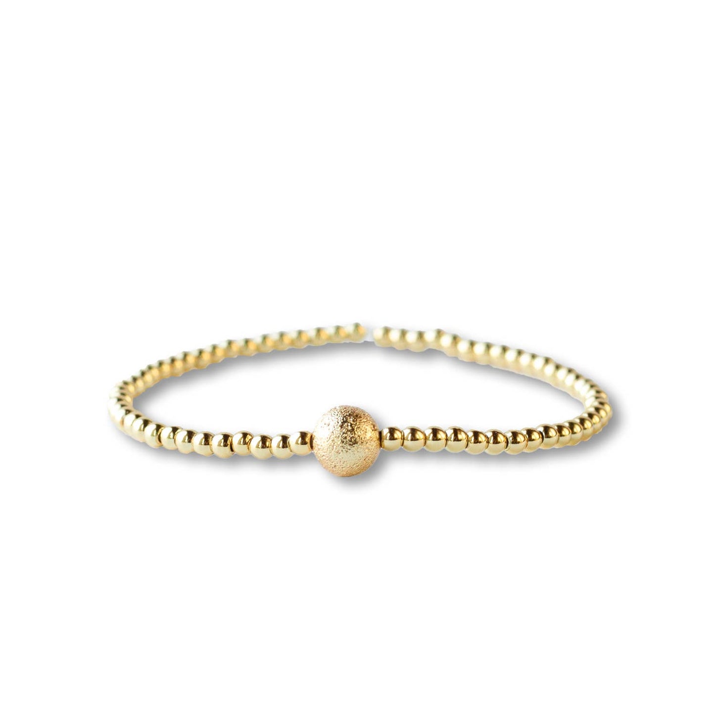 Gold Stretch Bracelet: Uno Textured