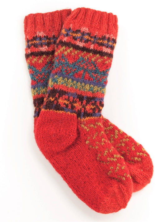 Hadley - Orange Women's Wool Knit Socks