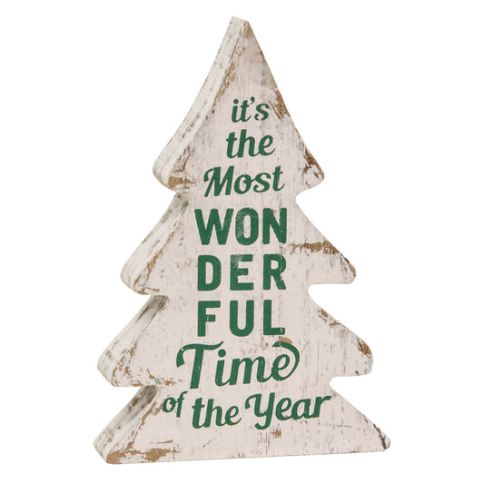 "Most Wonderful Time of Year" Distressed Trees Set of 3