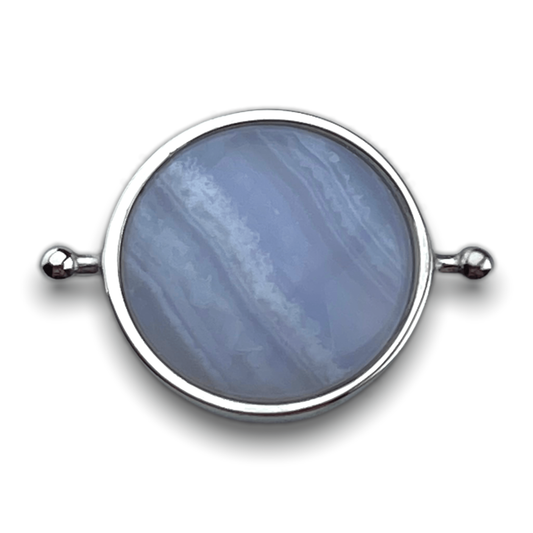 Blue Lace Agate Crystal Element: Silver