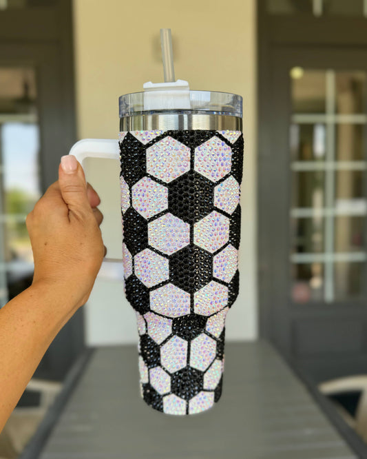 Crystal Soccer Ball Pattern 40 Oz. Tumbler