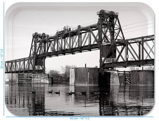 Wood and Melamine Tray - Ottawa Train Bridge