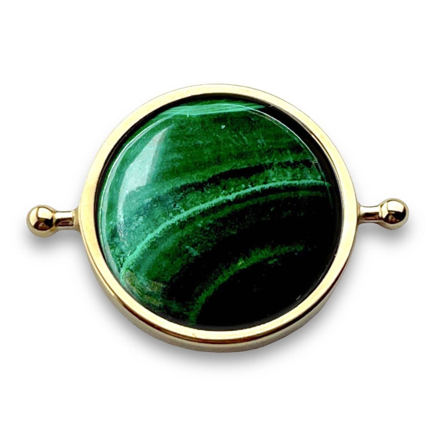 Malachite Round Crystal Element: Silver