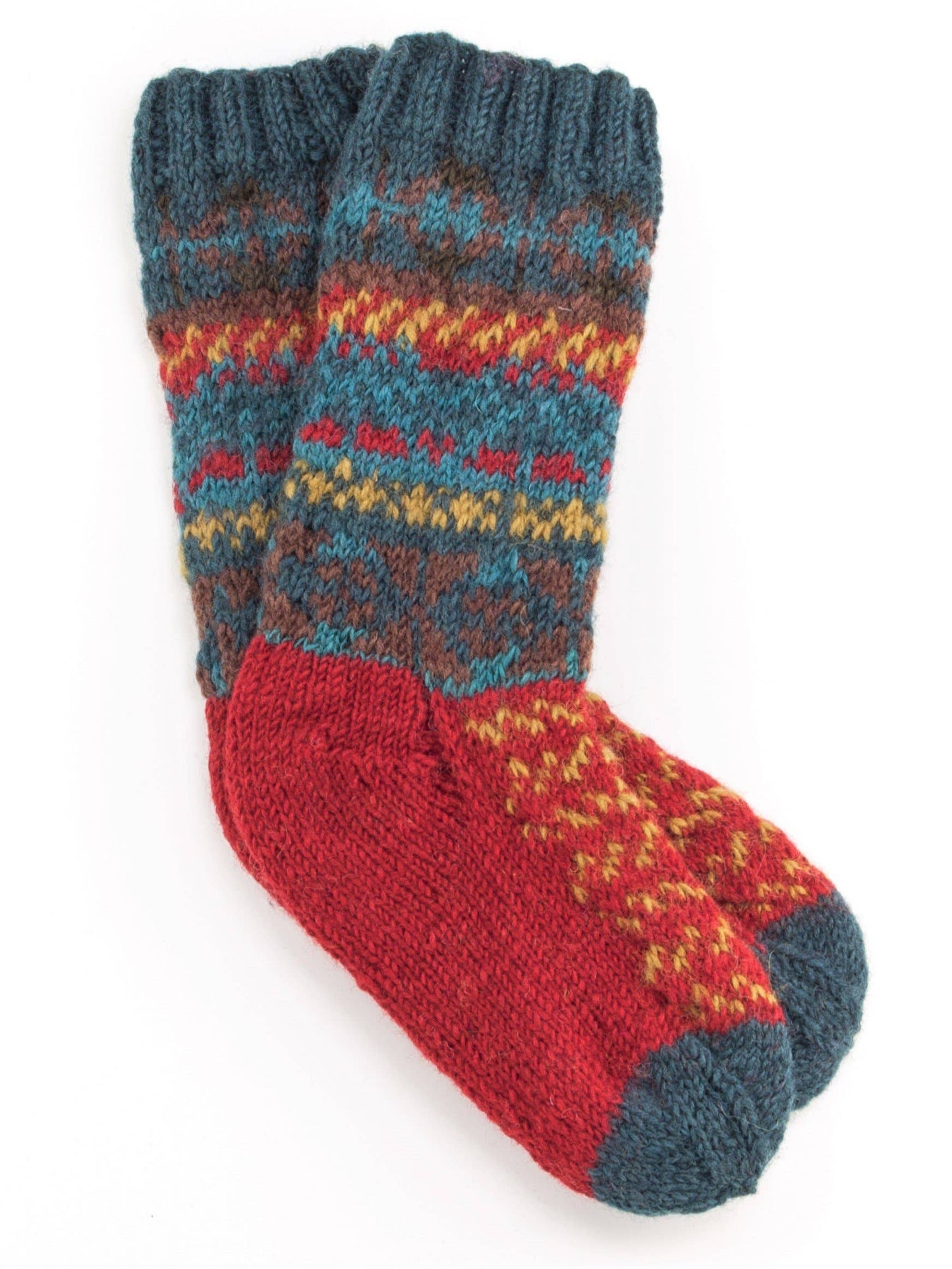 Hadley - Teal Women's Wool Knit Socks