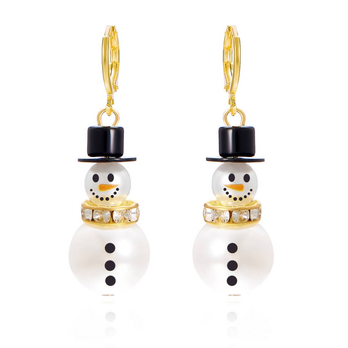 Pearl Snowman Earrings