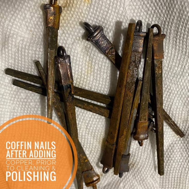 Coffin Nail Necklace - Antique Copper