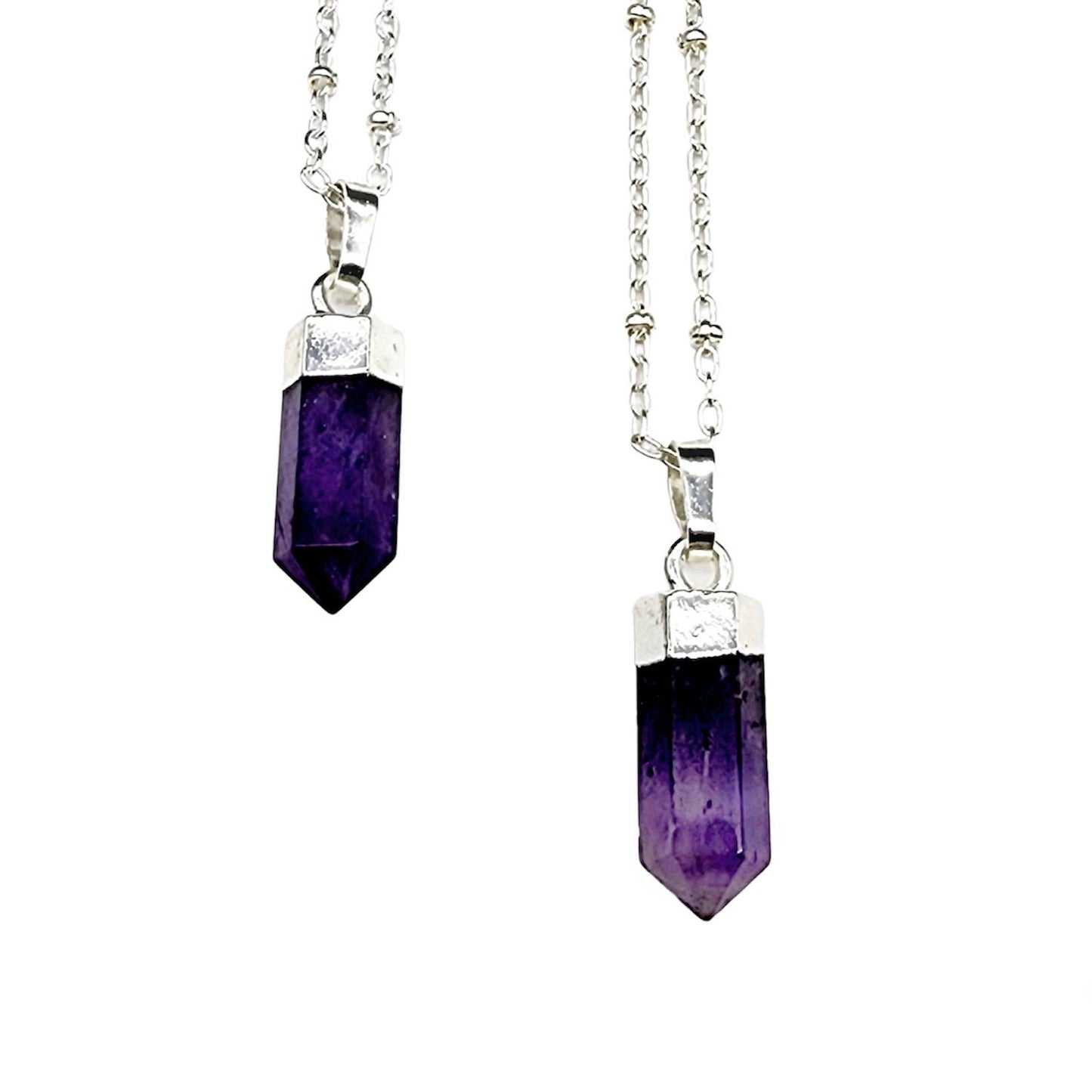 Petite Cylindrical Amethyst Point Necklace