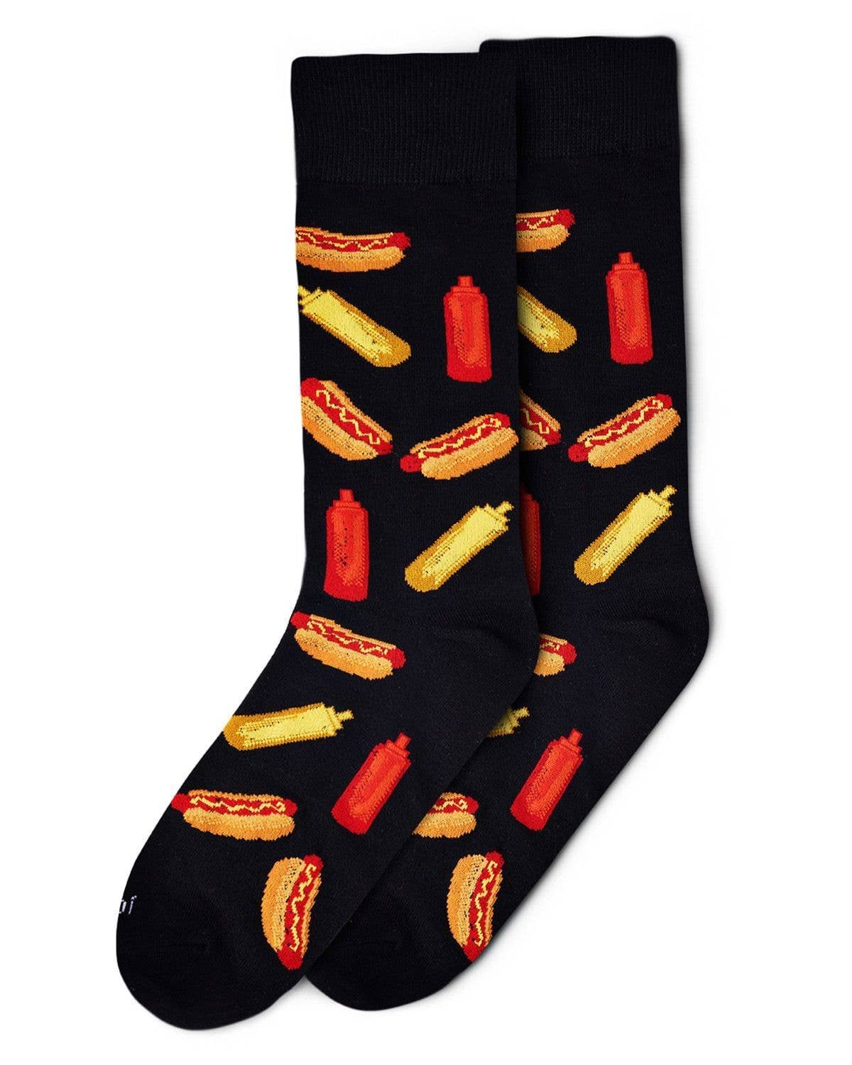 Hot Dogs Bamboo Blend Men's Crew Socks Size 10-13