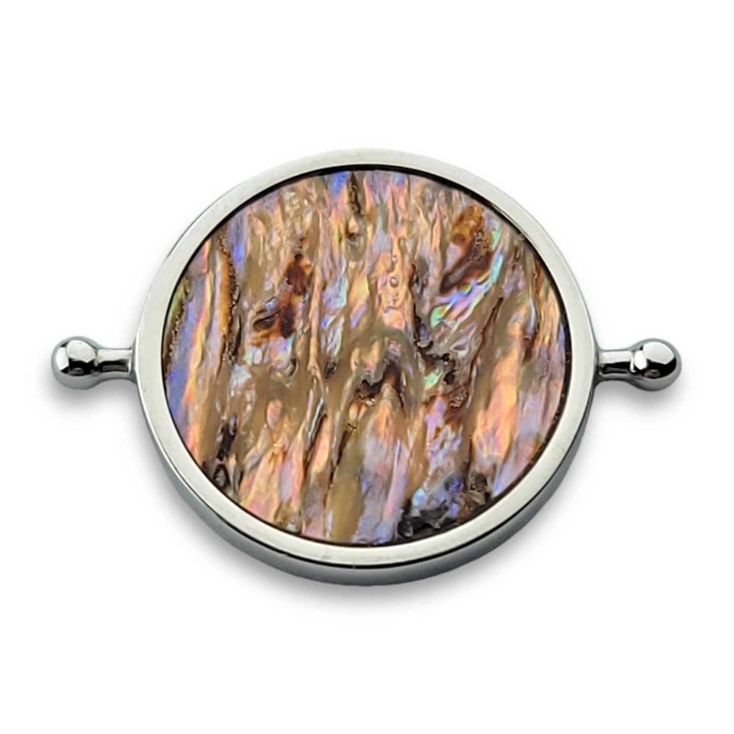 Abalone Shell Round Crystal Element: Silver