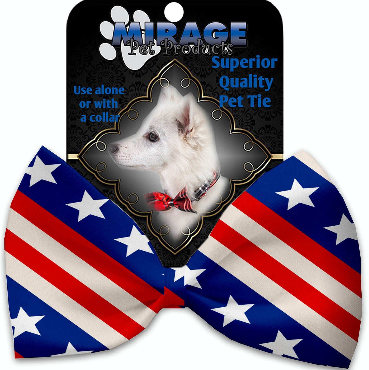 Stars and Stripes Pet Bow Tie - Velcro Strap