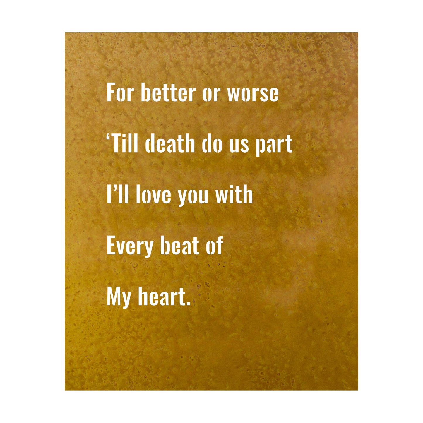 For Better Or Worse - Metal Wall Art Song Lyrics