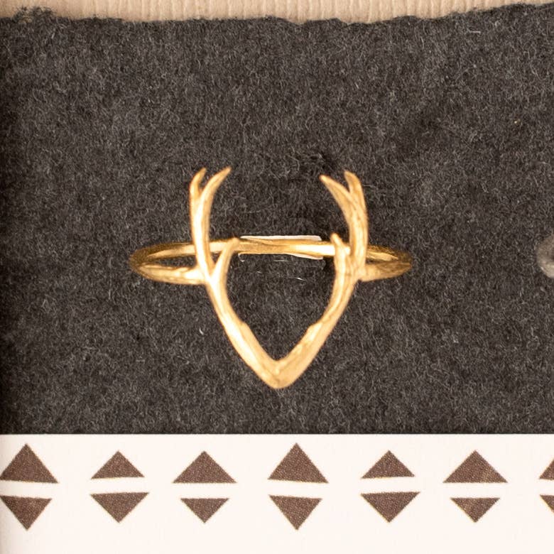 Deer Ring Animal Nature Antler: Gold / 8