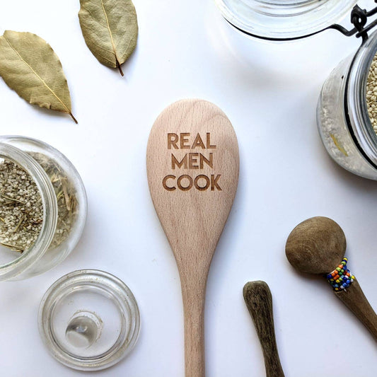 Real Men Cook Wooden Spoon