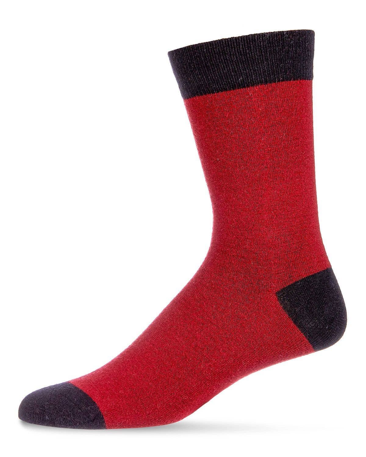 Mens Fancy Heels Cashmere Blend Crew Socks