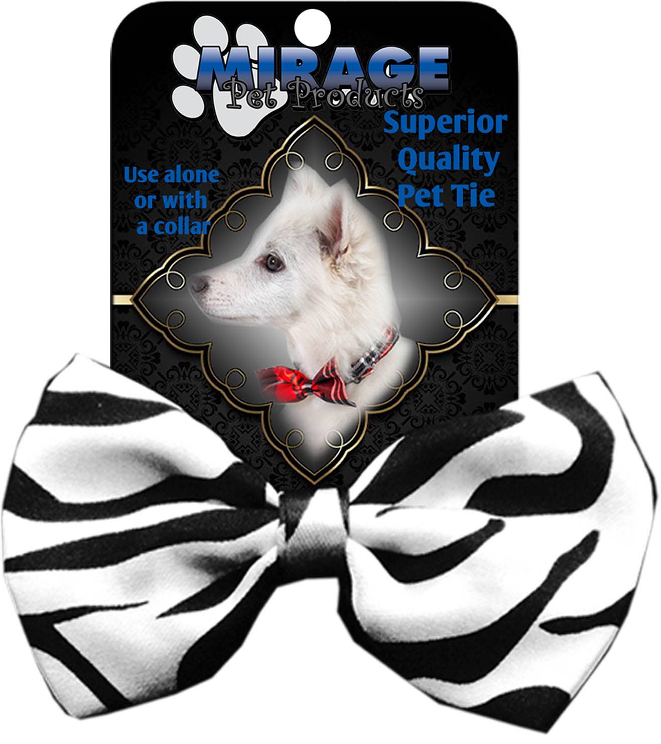 Zebra Pet Bow Tie - Velcro Strap