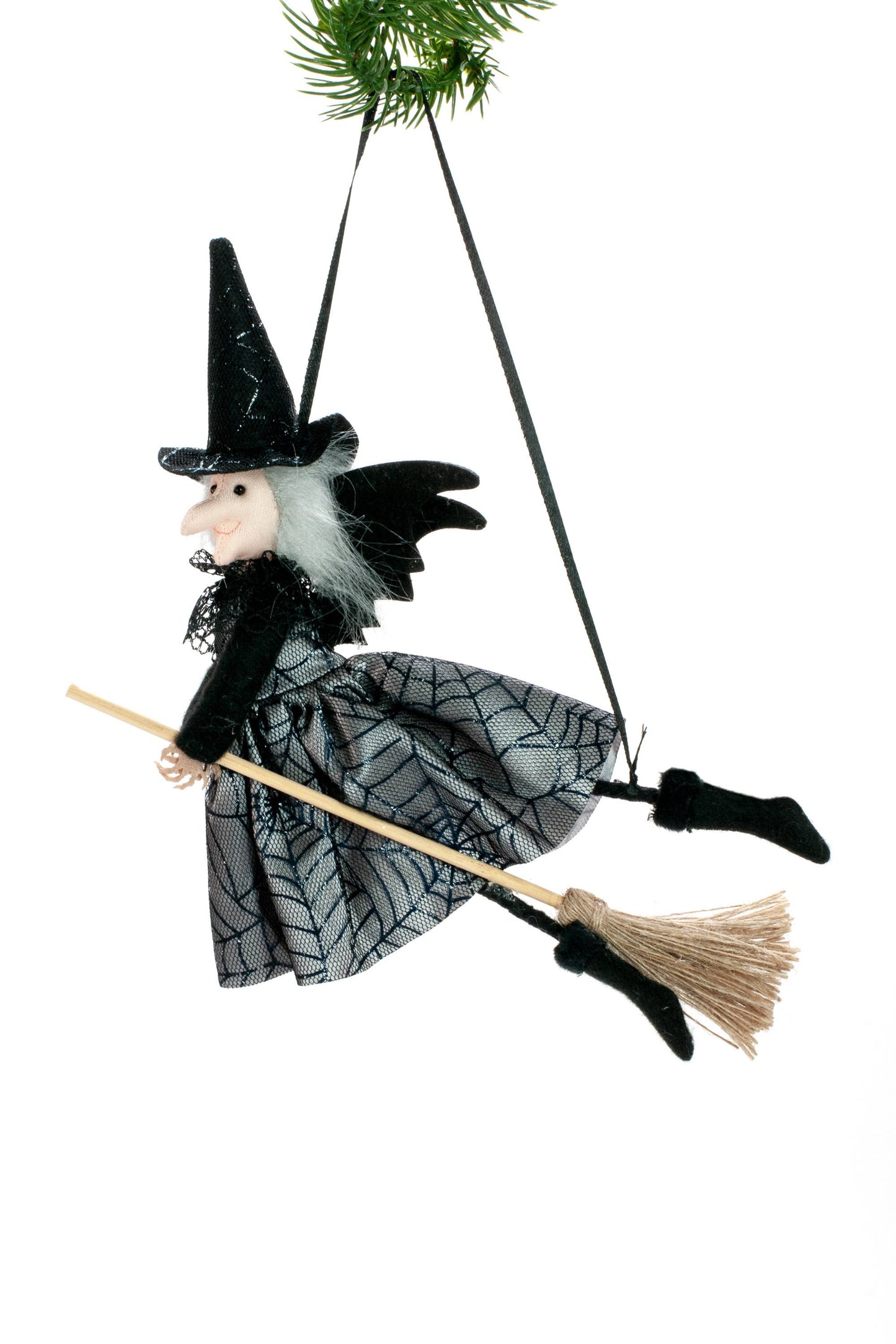 Silver Hanging Happy Witch