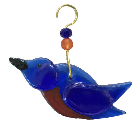 Fused Ornament - Blue Bird