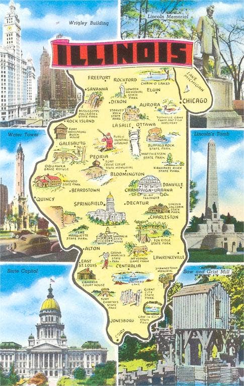 Map of Illinois, Attractions - Magnet