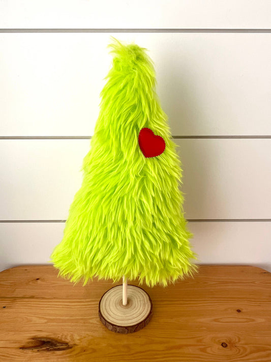 Fabric Green Fur Christmas Tree Set