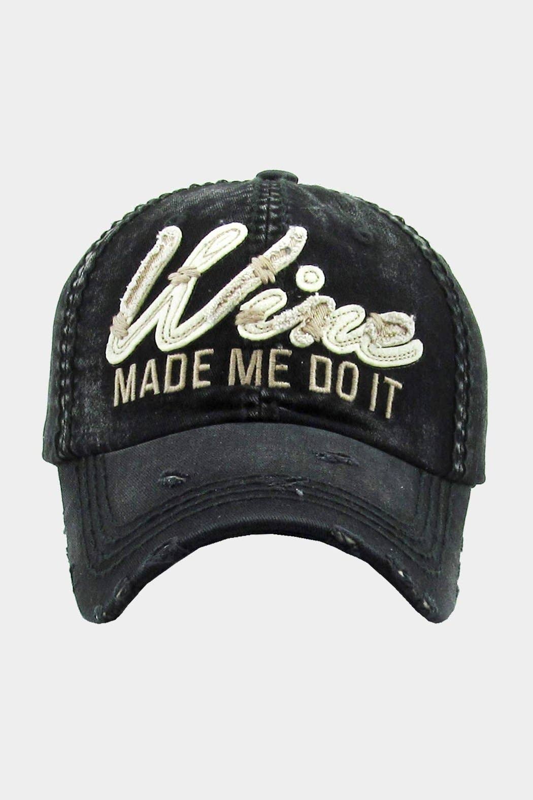 Distressed Wine Baseball Cap