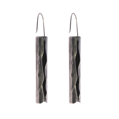 Hubble Earrings, Silver Cylinder - Silver