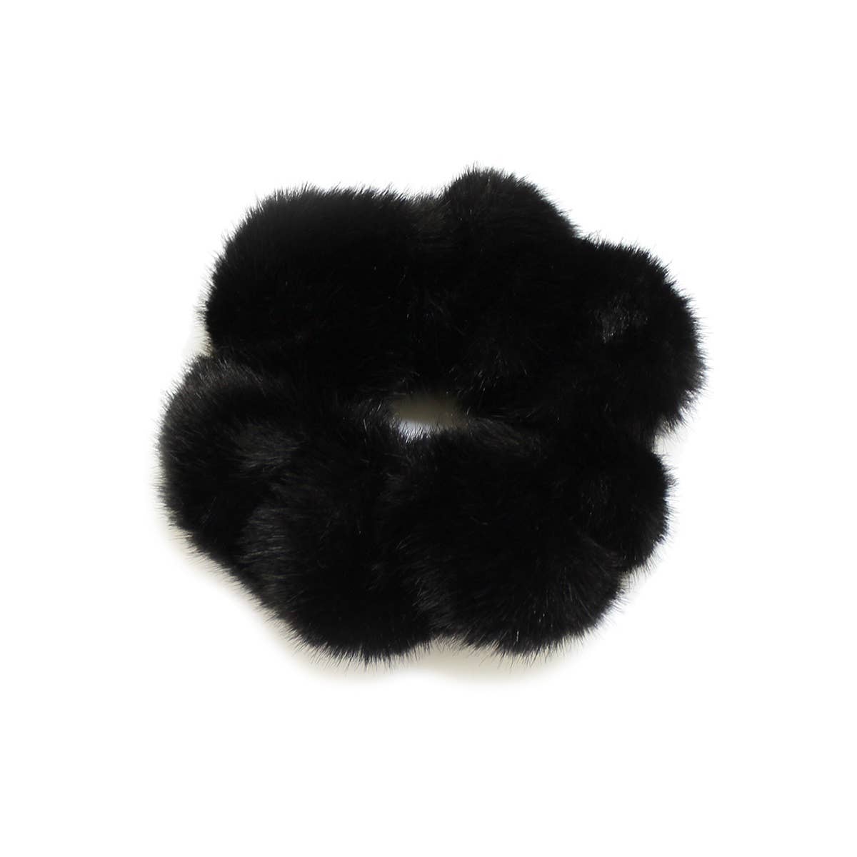 Black Furry Scrunchie